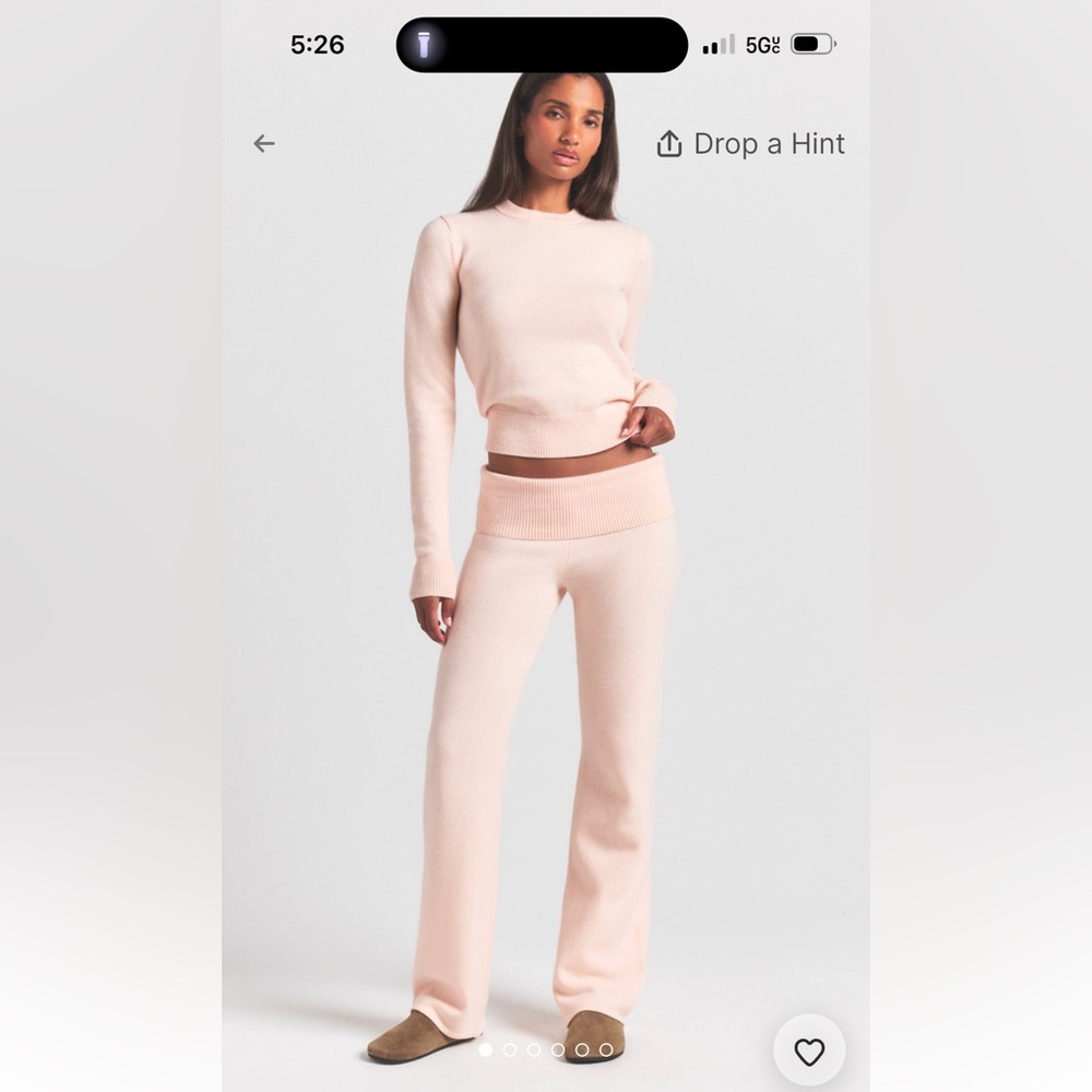 SKIMS NWT Sweater Knit Foldover Pant - Primrose